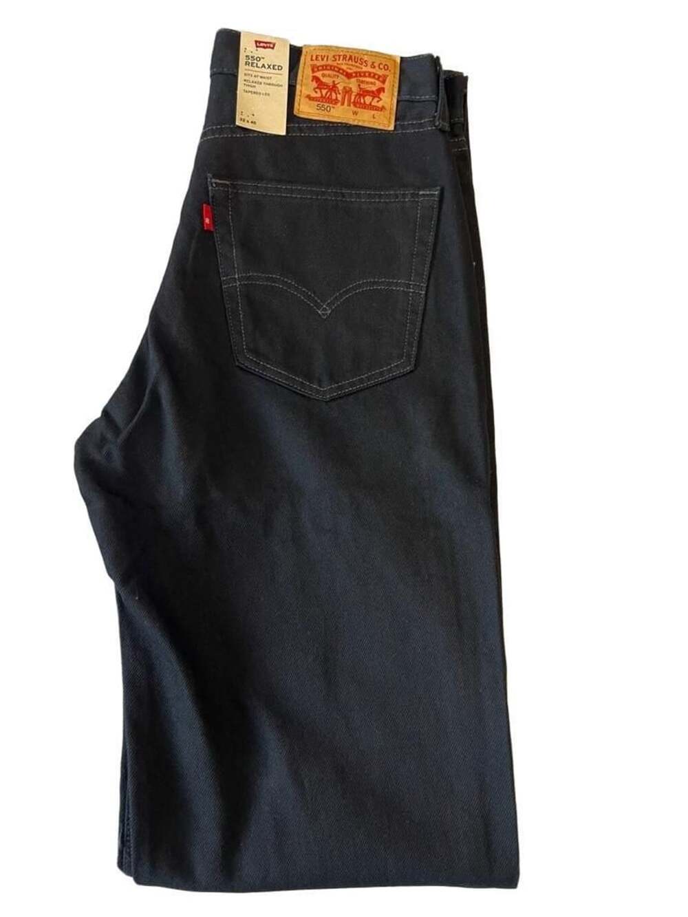 Levi’s 550 Men’s Relaxed Fit Jeans W32 L40 Black Denim NWT